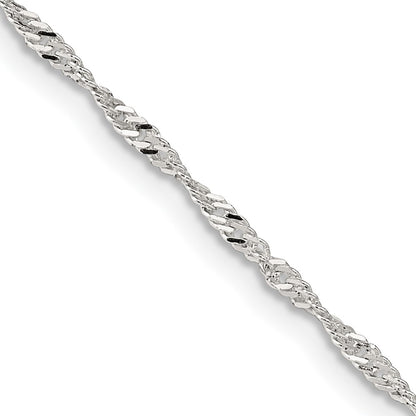 26 Inch Sterling Silver 1.75mm Singapore Chain Necklace