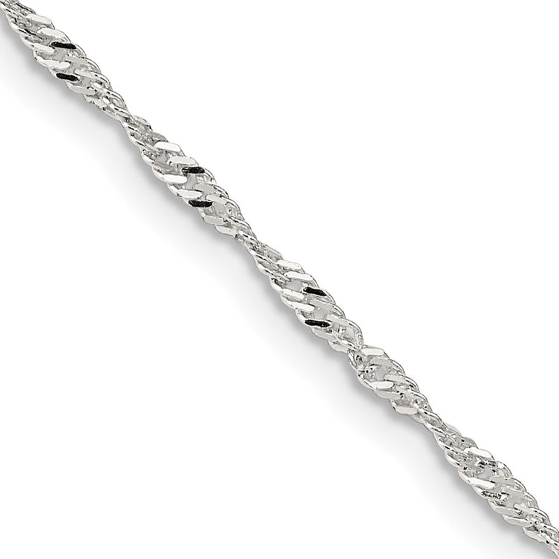 30 Inch Sterling Silver 1.75mm Singapore Chain Necklace