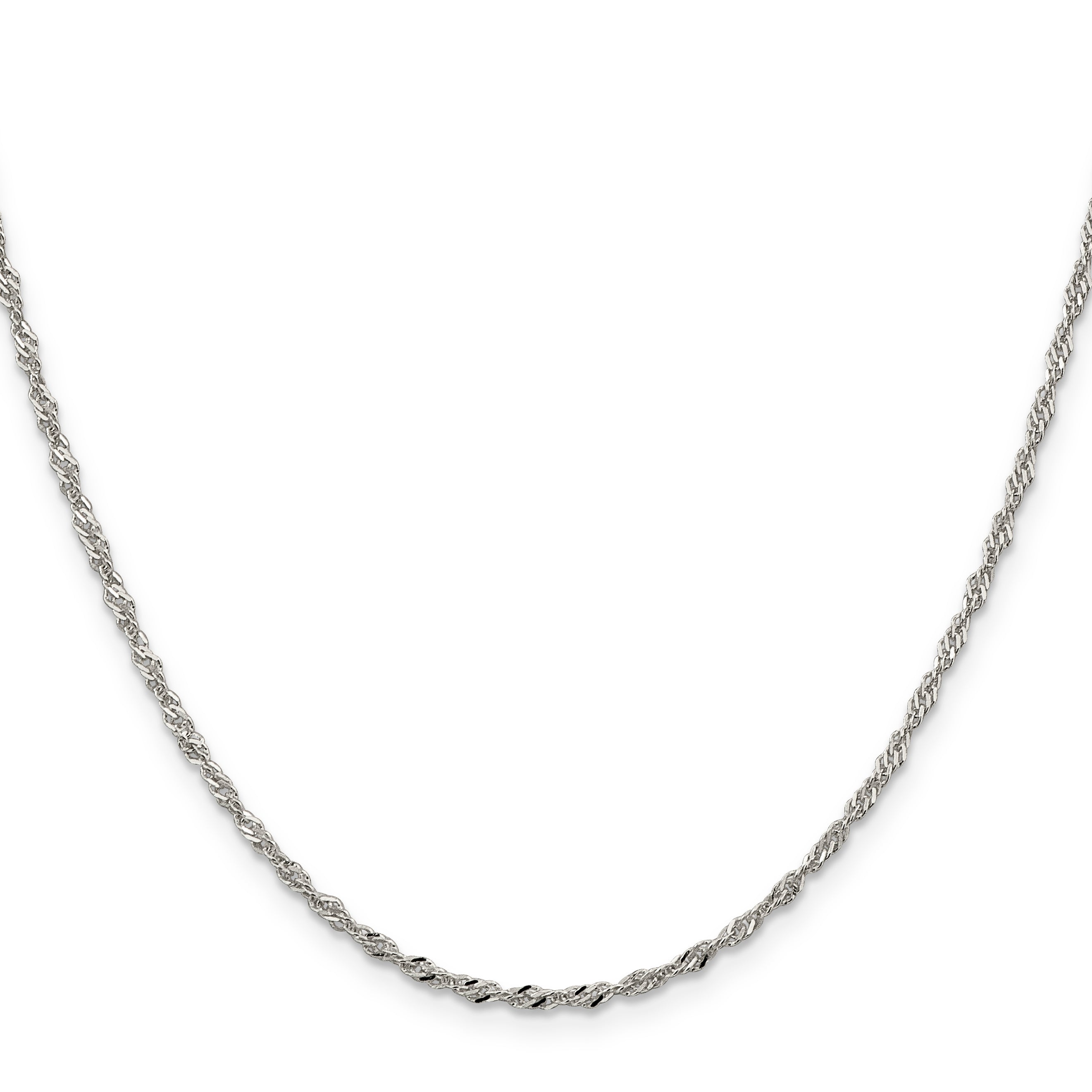 14 Inch Sterling Silver 2mm Singapore Chain