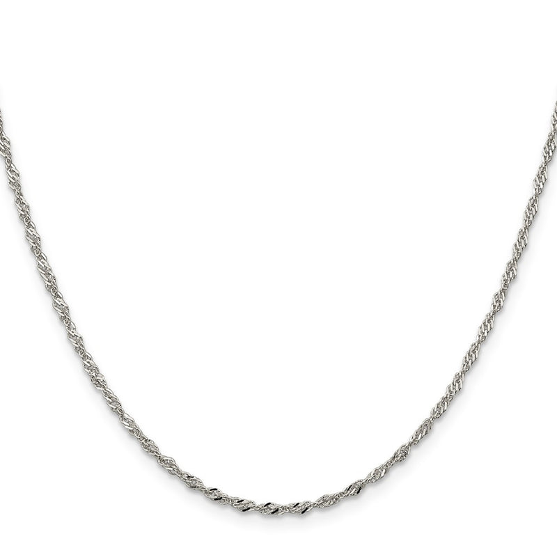 30 Inch Sterling Silver 2mm Singapore Chain Necklace
