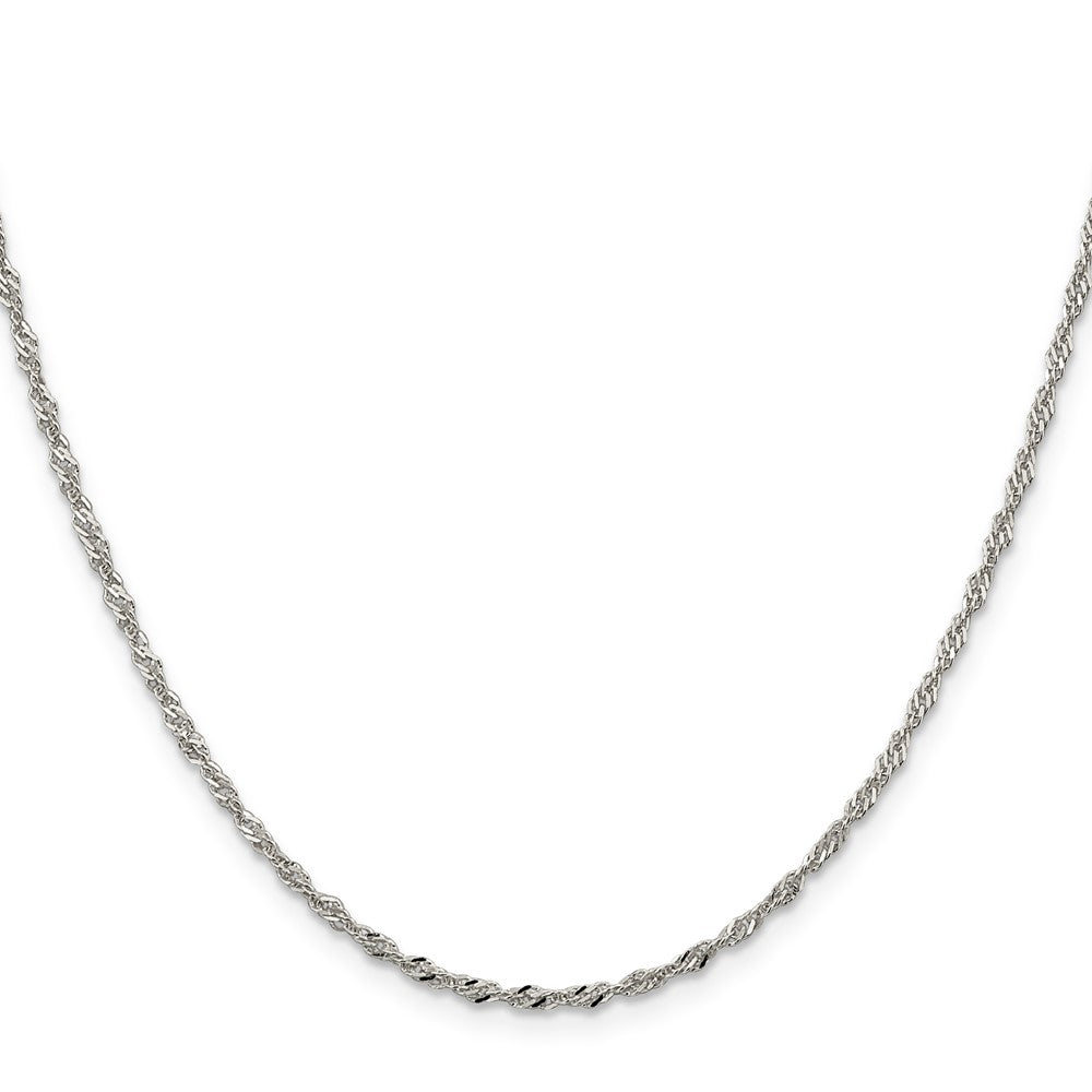 26 Inch Sterling Silver 2mm Singapore Chain Necklace