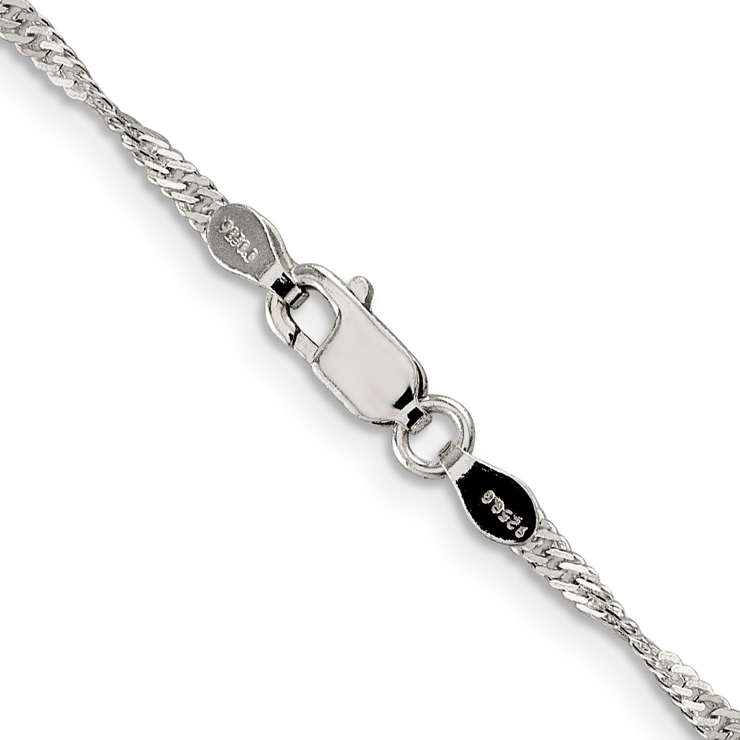 14 Inch Sterling Silver 2mm Singapore Chain