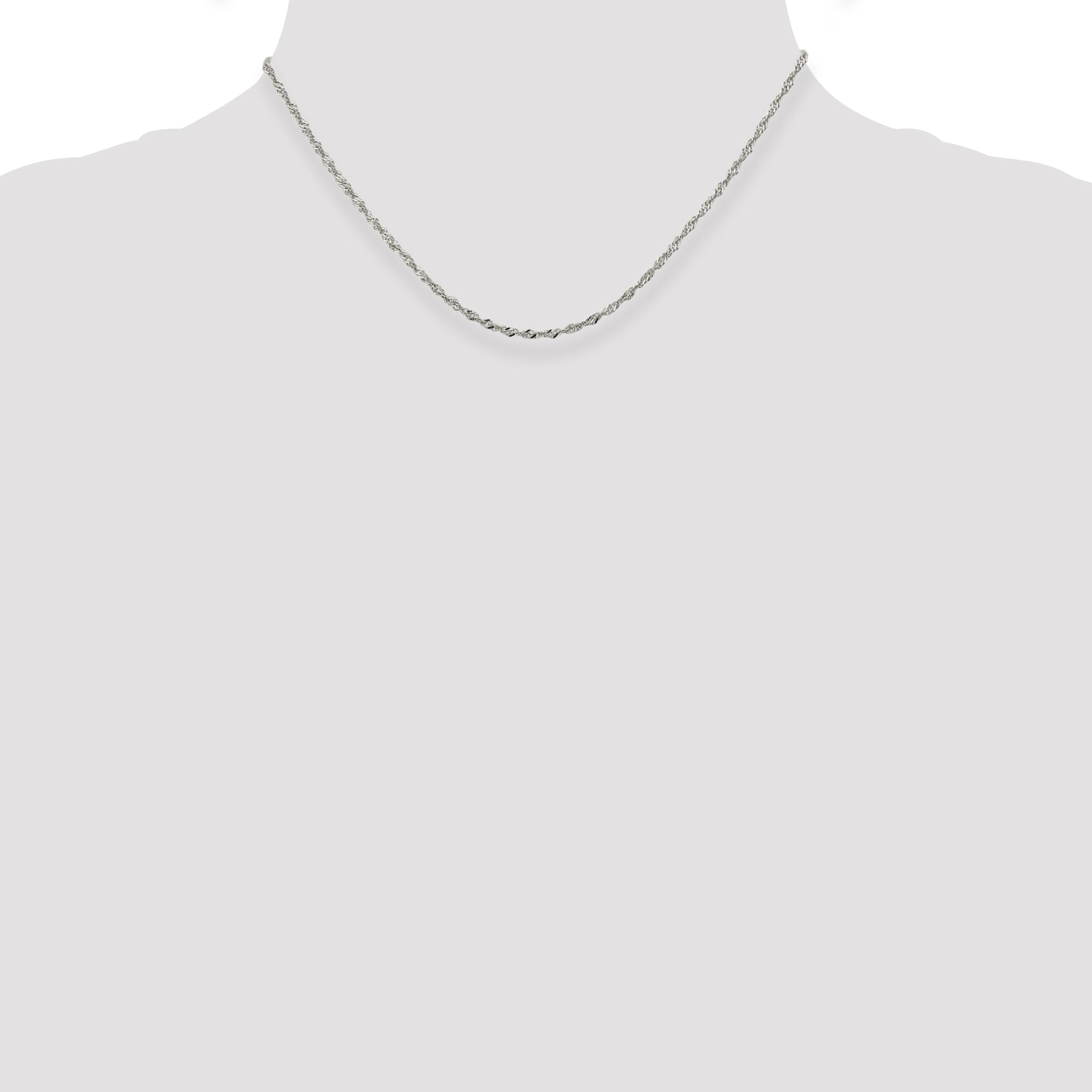 16 Inch Sterling Silver 2mm Singapore Chain Necklace