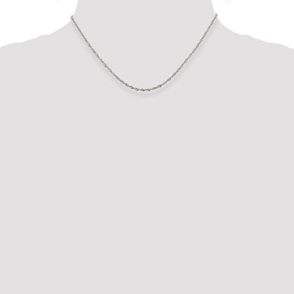 16 Inch Sterling Silver 2mm Singapore Chain Necklace