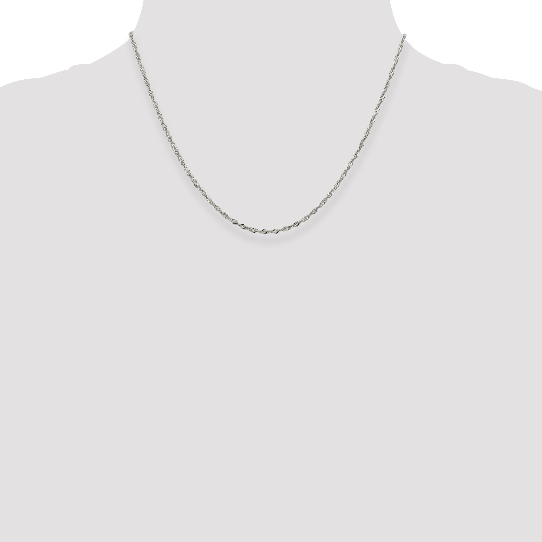 18 Inch Sterling Silver 2mm Singapore Chain Necklace