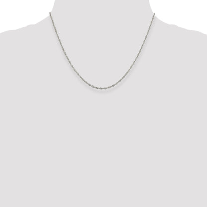 18 Inch Sterling Silver 2mm Singapore Chain W/2In Ext.
