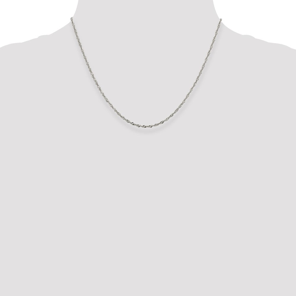 18 Inch Sterling Silver 2mm Singapore Chain Necklace