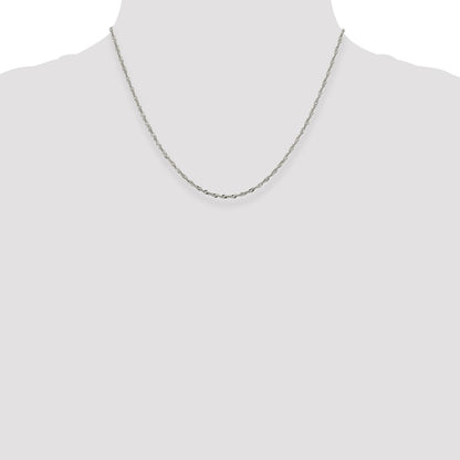 18 Inch Sterling Silver 2mm Singapore Chain Necklace