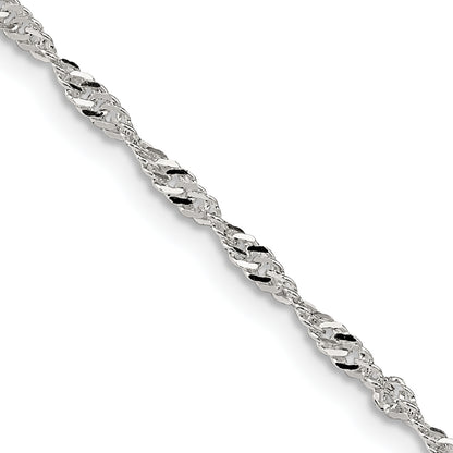 14 Inch Sterling Silver 2mm Singapore Chain