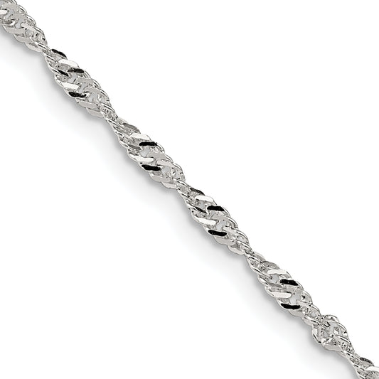 14 Inch Sterling Silver 2mm Singapore Chain