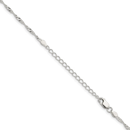 18 Inch Sterling Silver 2mm Singapore Chain W/2In Ext.