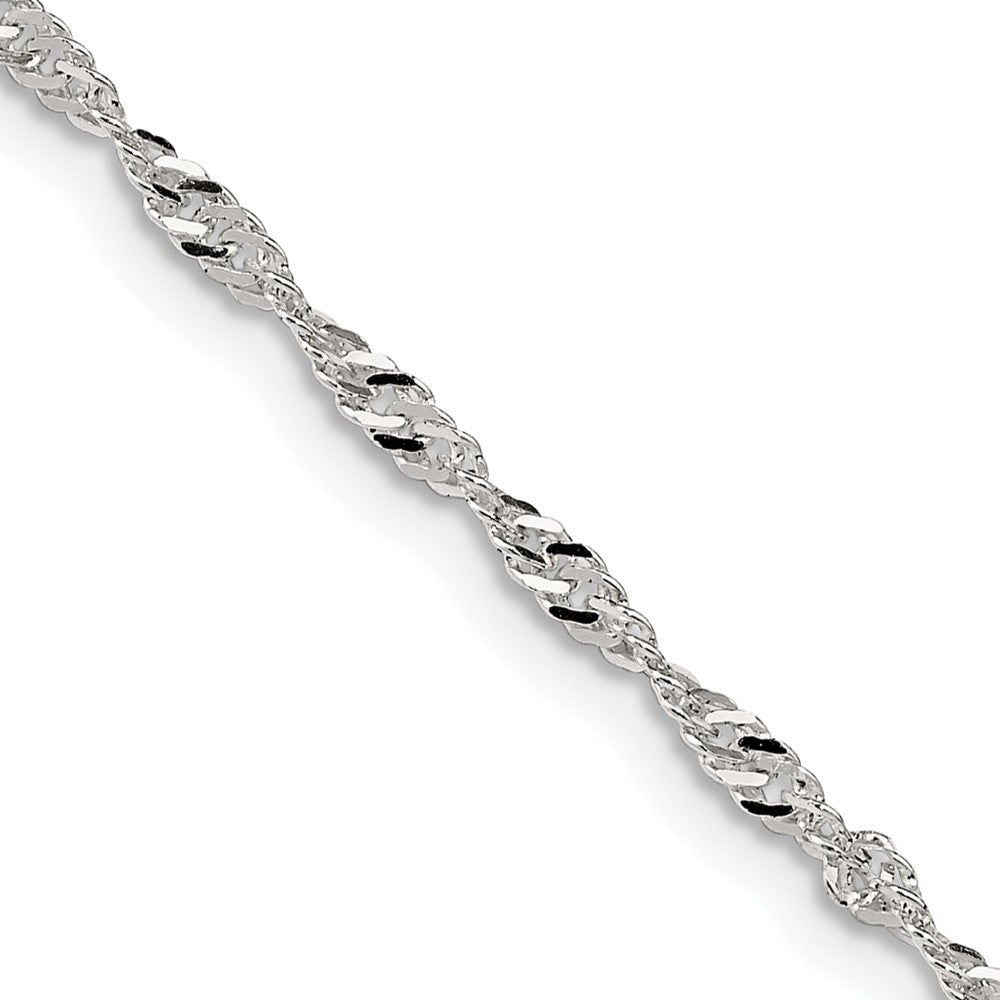 26 Inch Sterling Silver 2mm Singapore Chain Necklace
