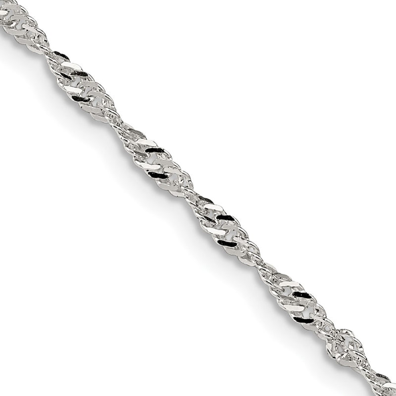 26 Inch Sterling Silver 2mm Singapore Chain Necklace