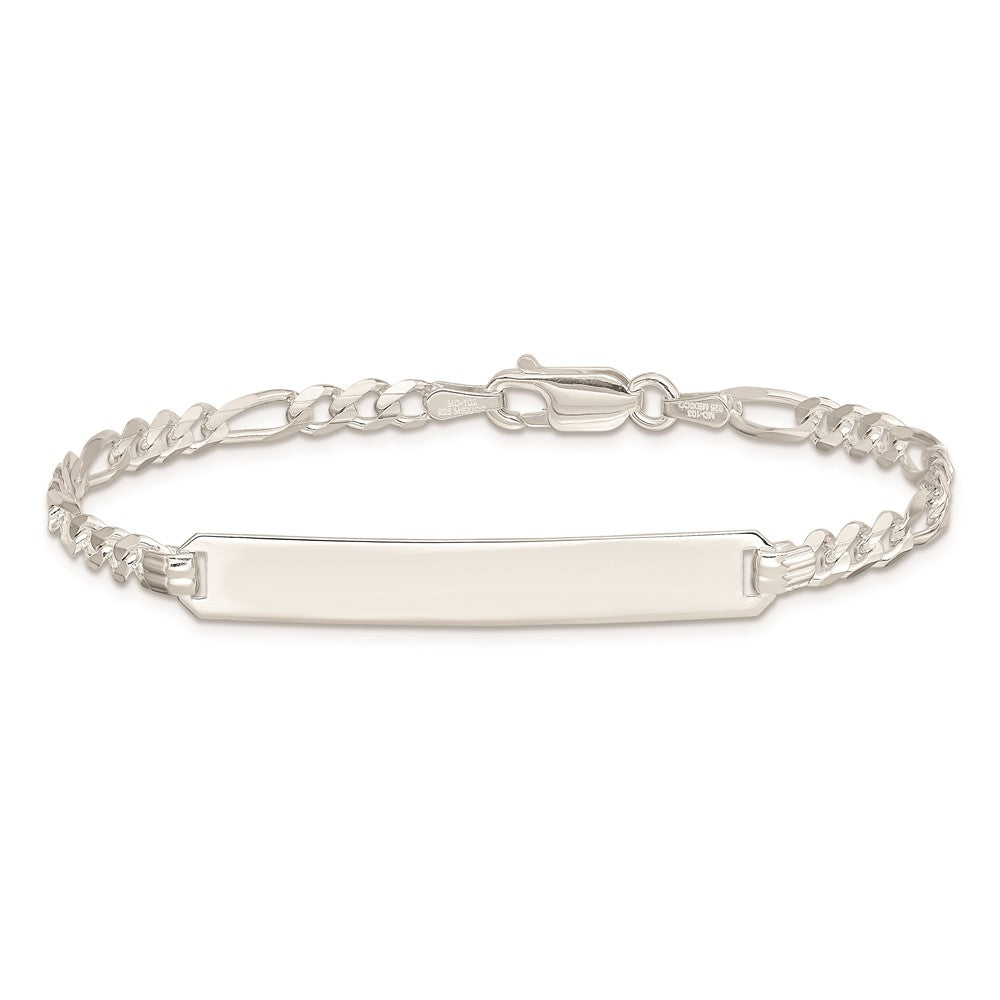 Sterling Silver Id Figaro Link Bracelet