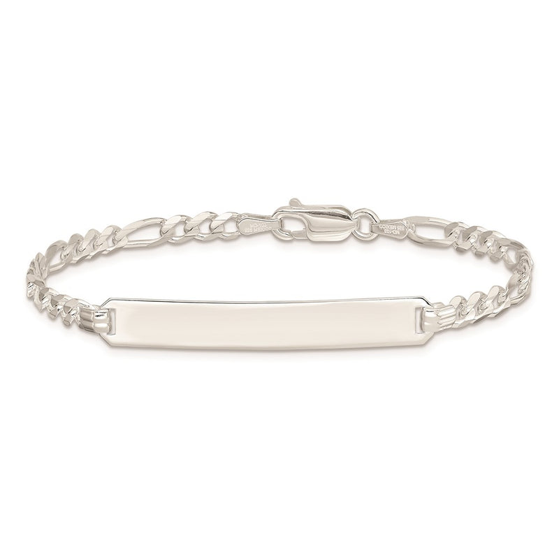 Sterling Silver Id Figaro Link Bracelet