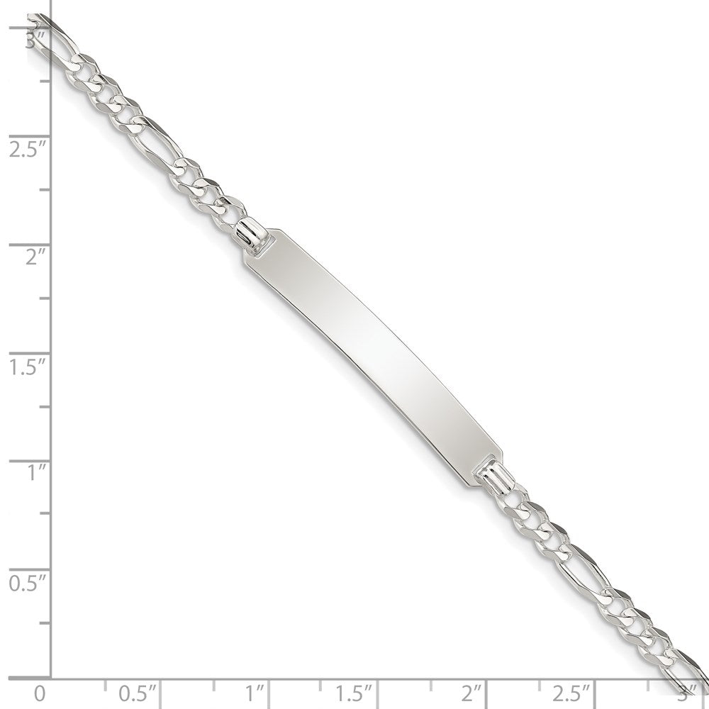 Sterling Silver Id Figaro Link Bracelet
