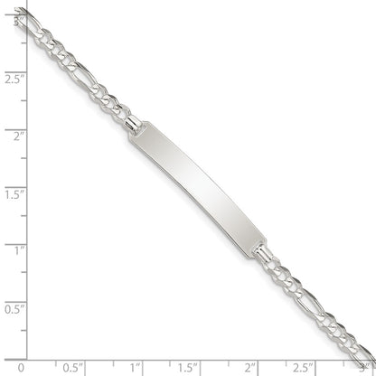 Sterling Silver Id Figaro Link Bracelet