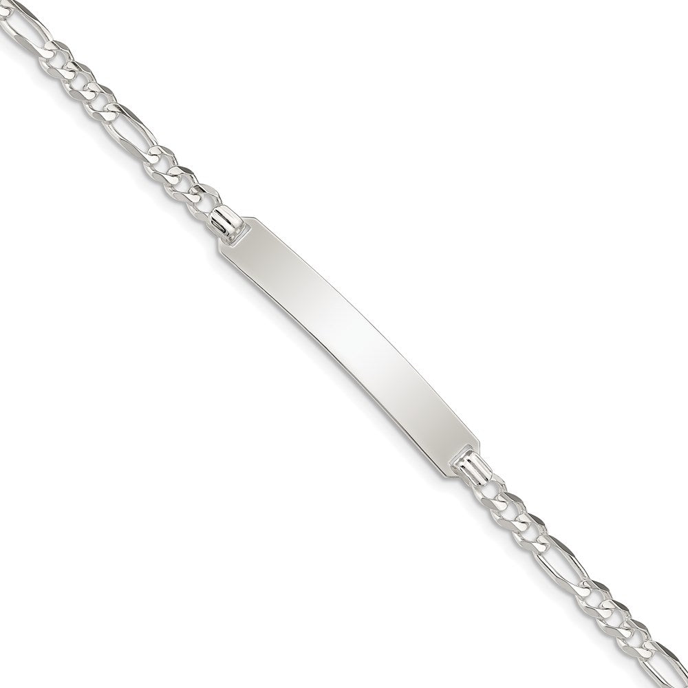 Sterling Silver Id Figaro Link Bracelet