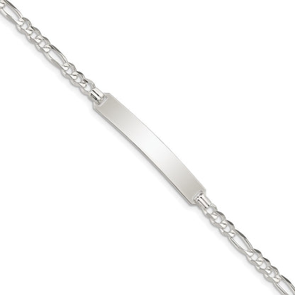 Sterling Silver Id Figaro Link Bracelet