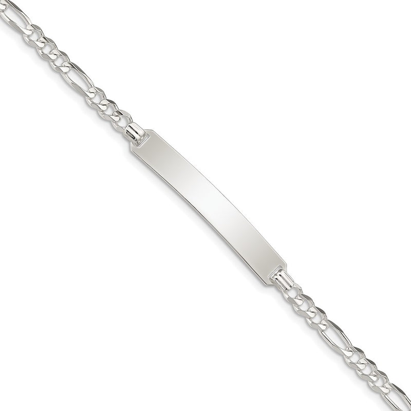 Sterling Silver Id Figaro Link Bracelet
