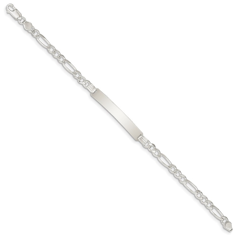 Sterling Silver Id Figaro Link Bracelet