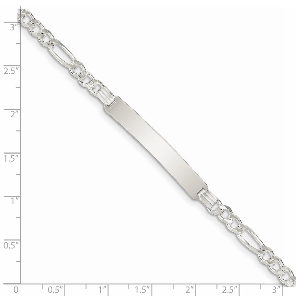Sterling Silver Id Figaro Link Bracelet