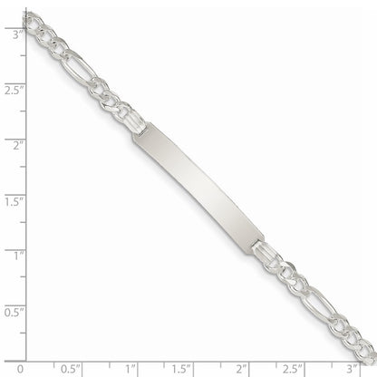 Sterling Silver Id Figaro Link Bracelet