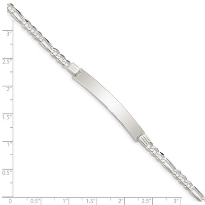 Sterling Silver Id Figaro Link Bracelet
