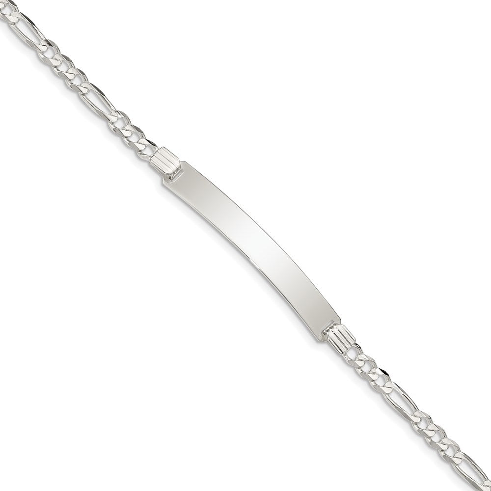 Sterling Silver Id Figaro Link Bracelet