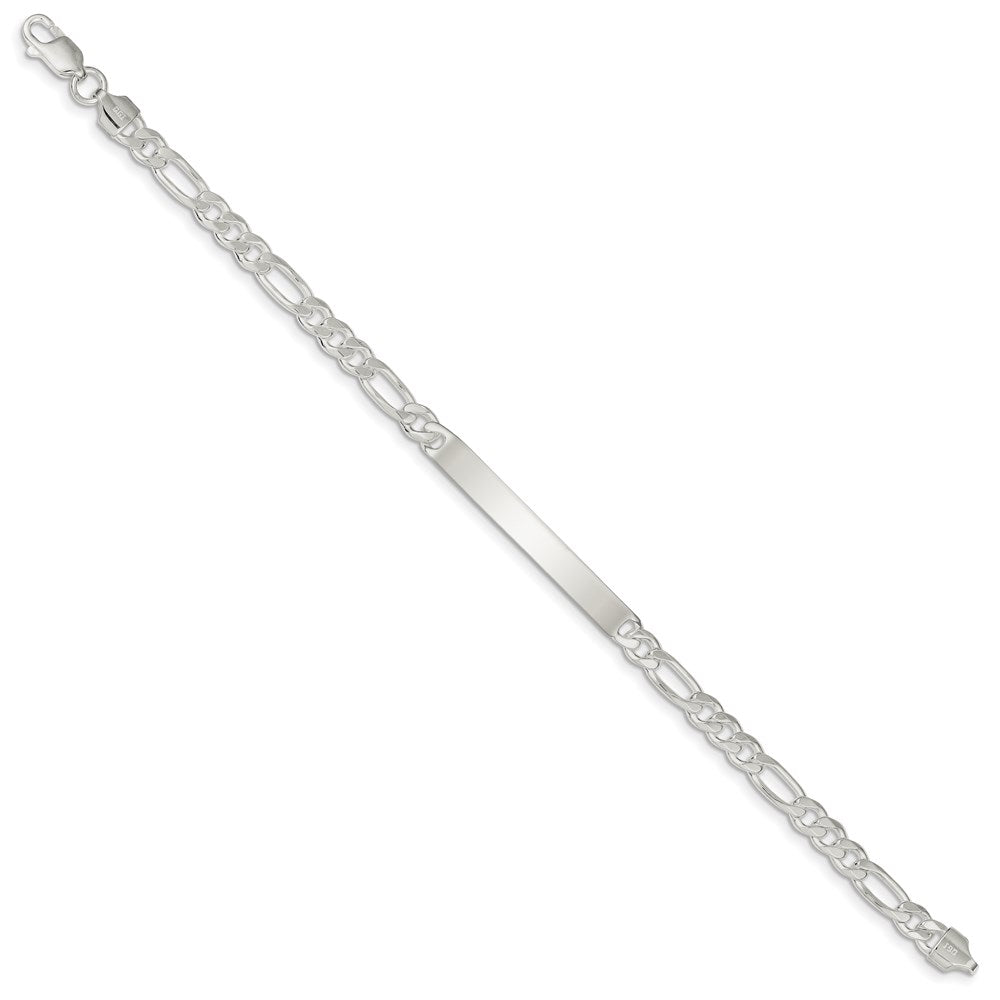 8 Inch Sterling Silver Figaro Link Id Bracelet