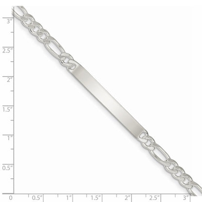 8 Inch Sterling Silver Figaro Link Id Bracelet