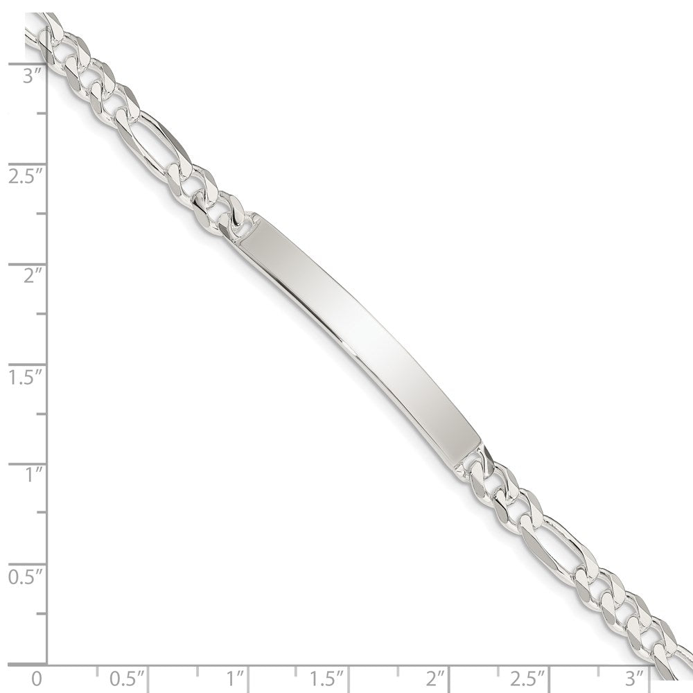 8 Inch Sterling Silver Figaro Link Id Bracelet