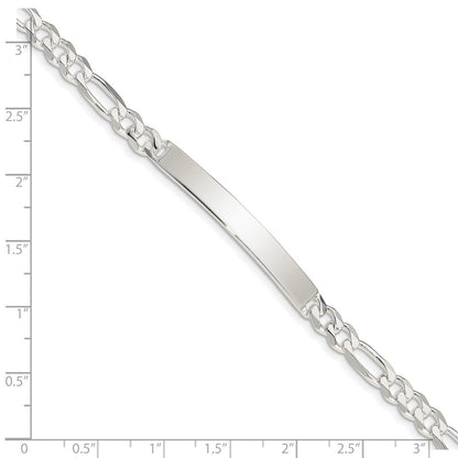 8 Inch Sterling Silver Figaro Link Id Bracelet