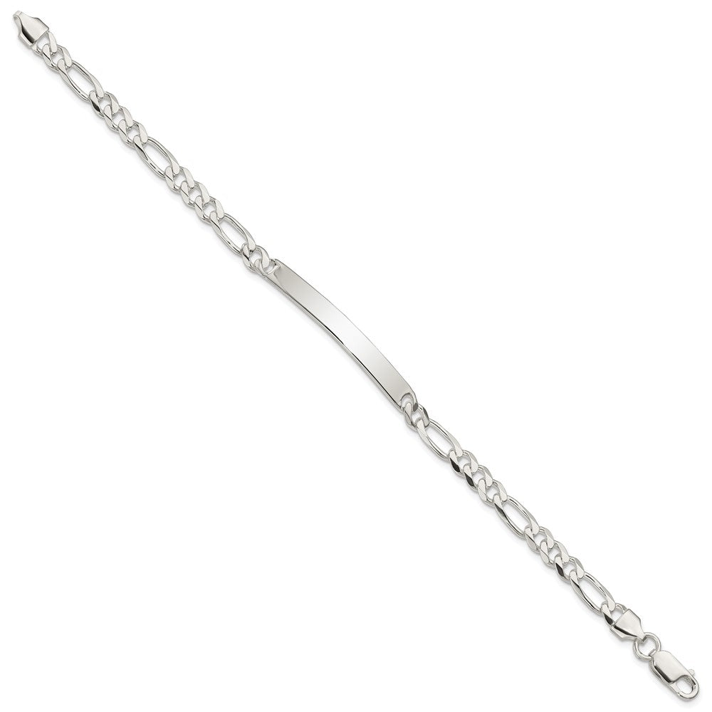 7 Inch Sterling Silver Figaro Link Id Bracelet