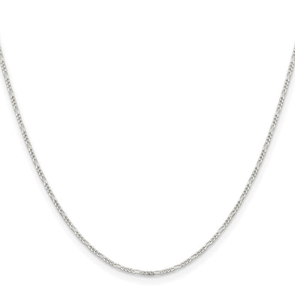 Sterling Silver 1.2mm Figaro Chain Necklace