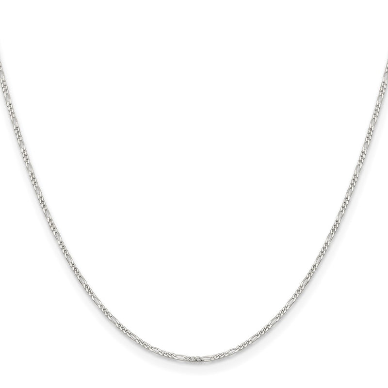 Sterling Silver 1.2mm Figaro Chain Necklace