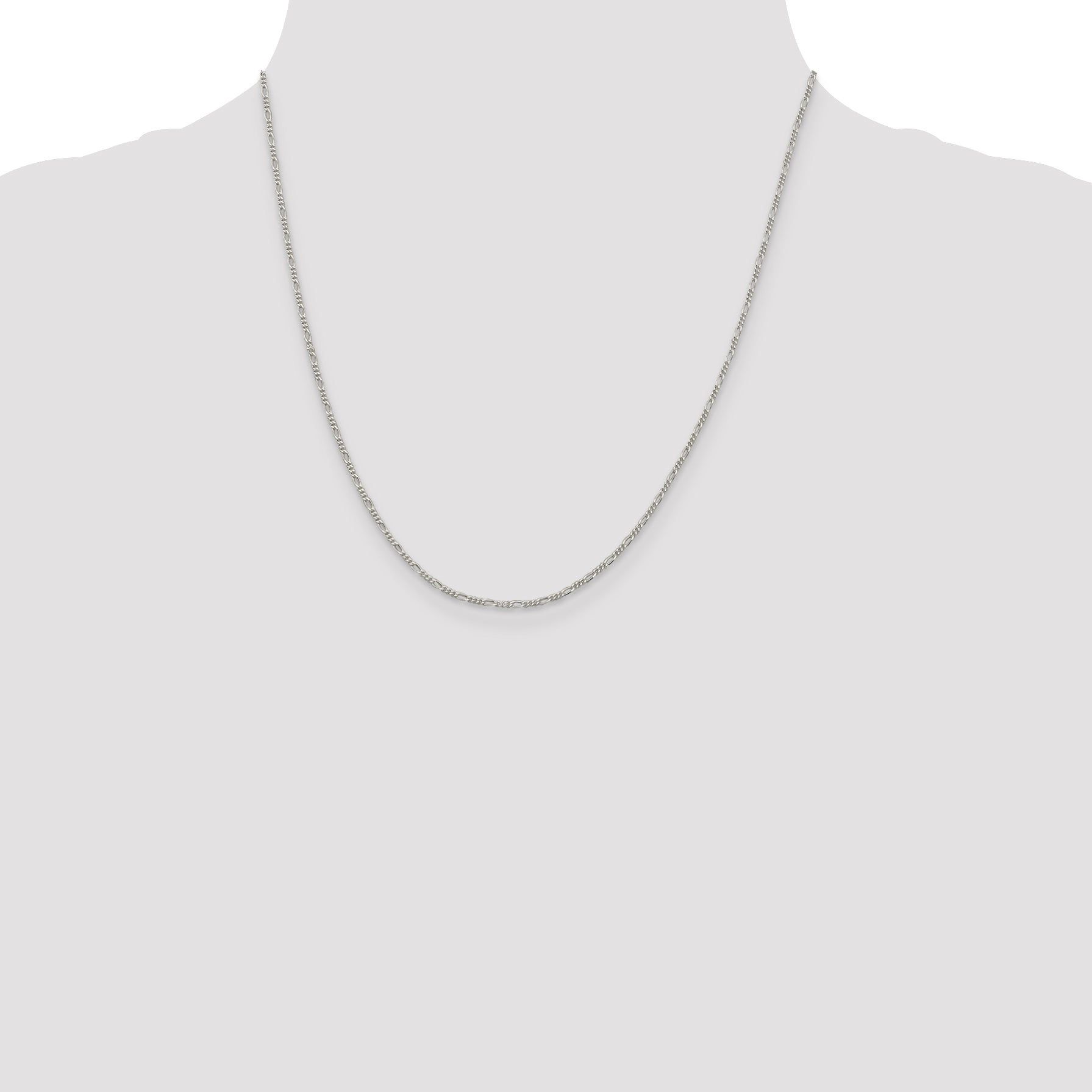20 Inch Sterling Silver 1.4mm Figaro Chain