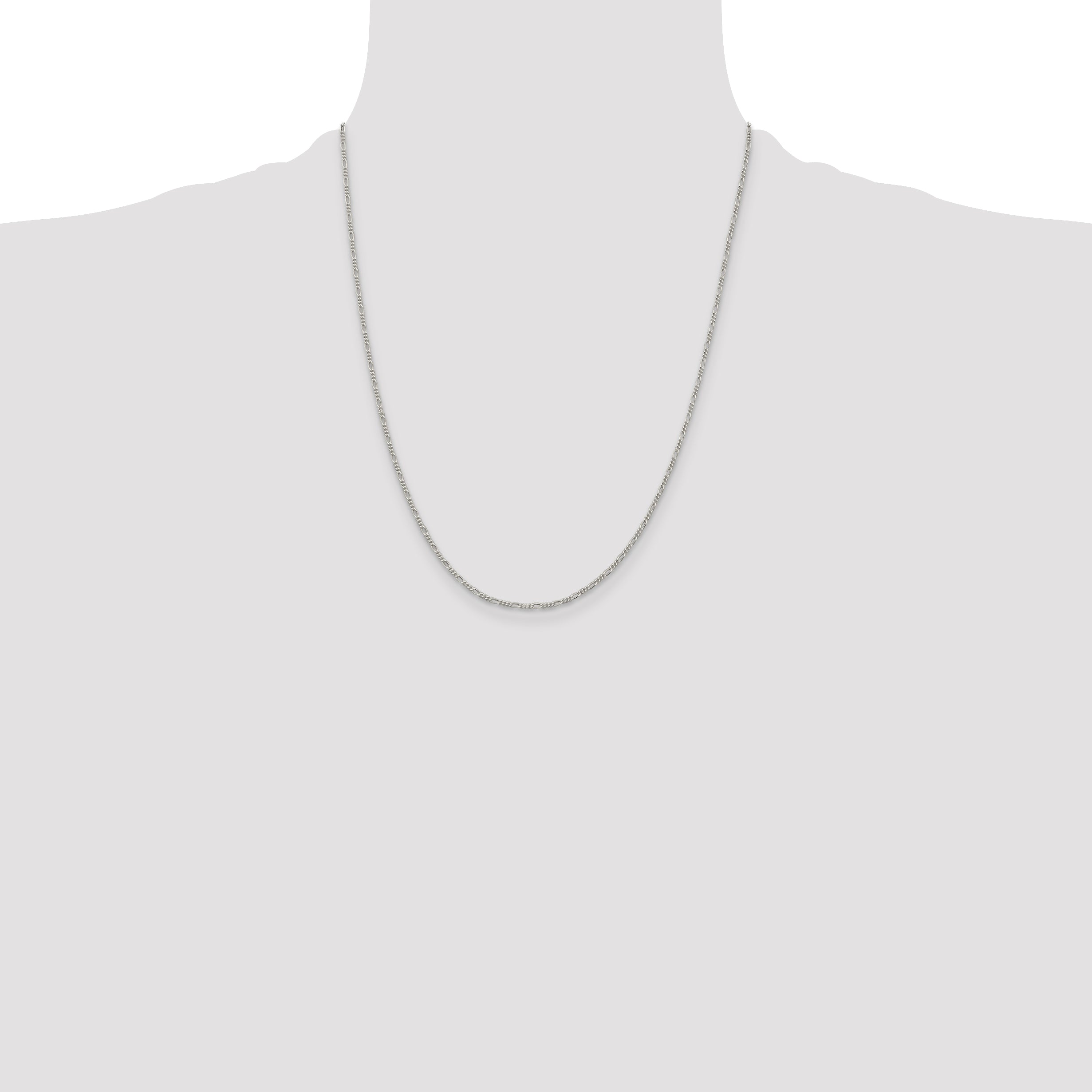 22 Inch Sterling Silver 1.4mm Figaro Chain
