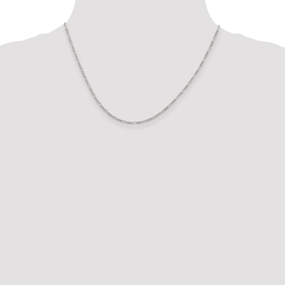 Sterling Silver 1.75mm Figaro Chain Necklace
