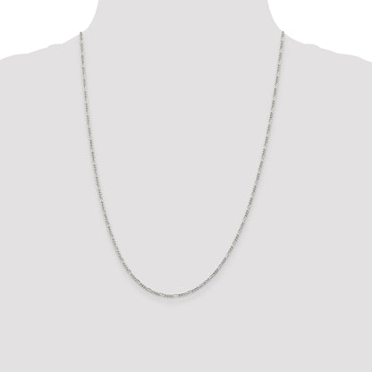 24 Inch Sterling Silver 1.75mm Figaro Chain