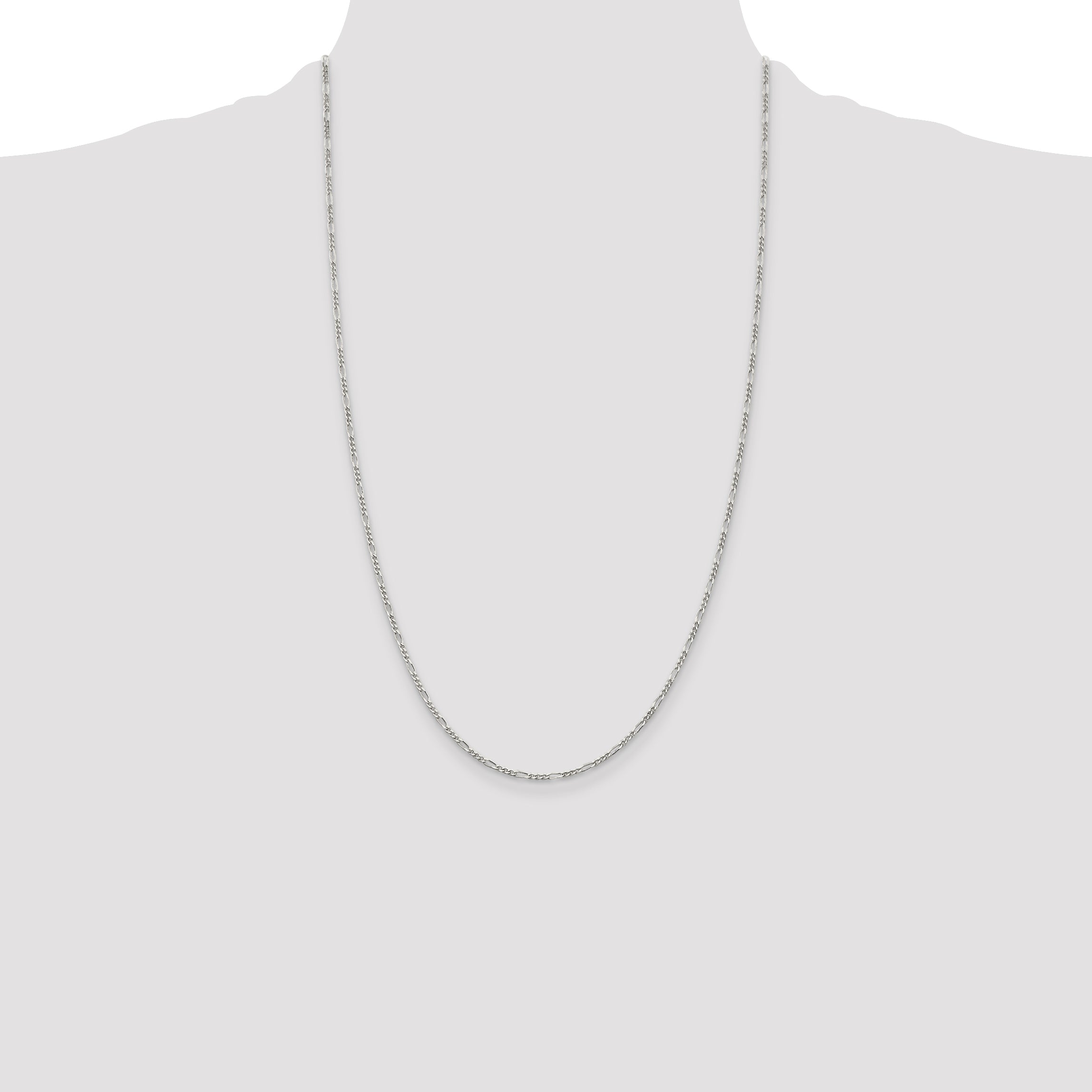 26 Inch Sterling Silver 1.75mm Figaro Chain