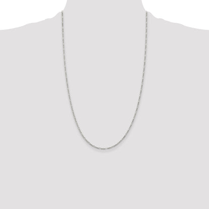 26 Inch Sterling Silver 1.75mm Figaro Chain