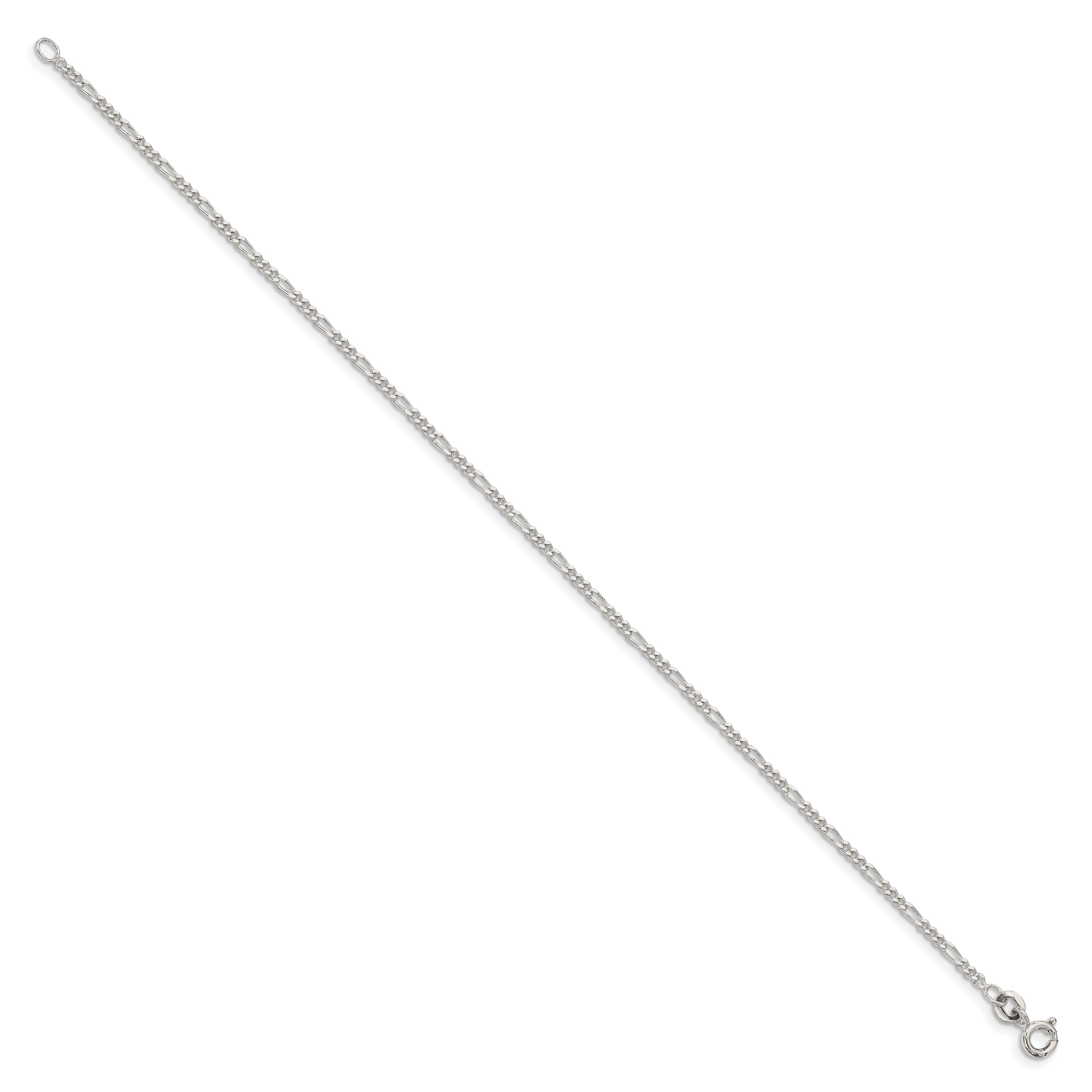 8 Inch Sterling Silver 1.75mm Figaro Chain