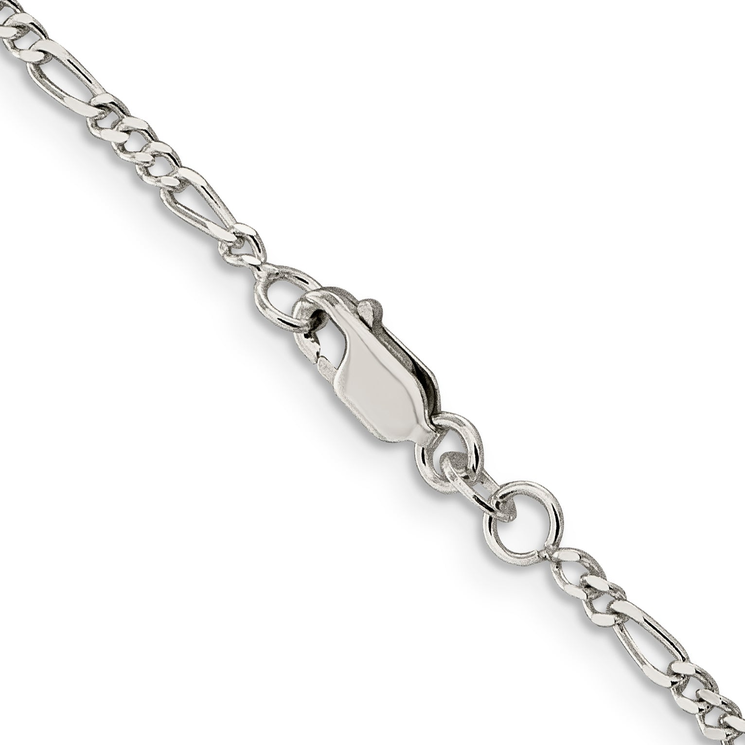 14 Inch Sterling Silver 2.25mm Figaro Chain