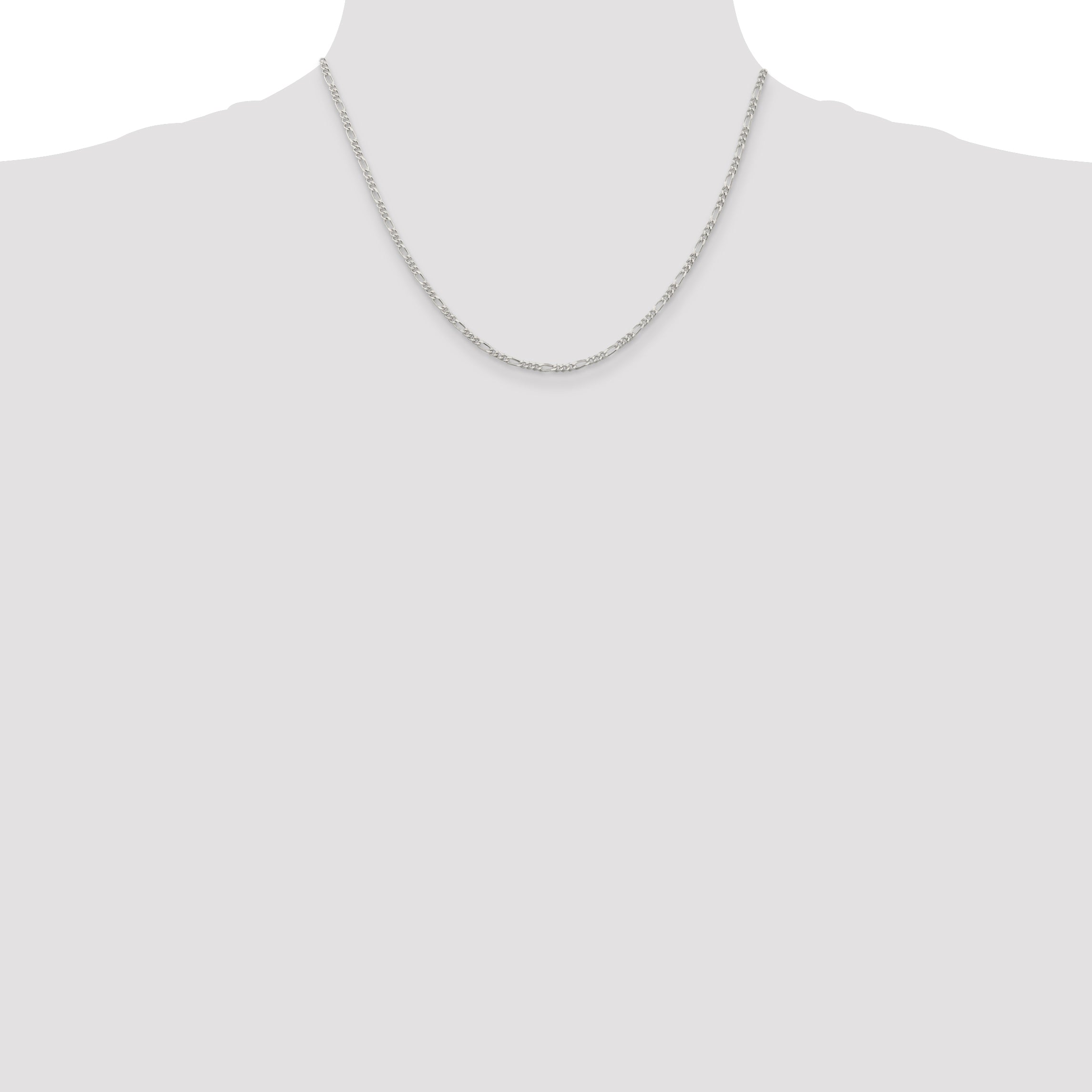 18 Inch Sterling Silver 2.25mm Figaro Chain