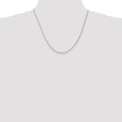 20 Inch Sterling Silver 2.25mm Figaro Chain