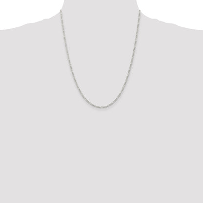 22 Inch Sterling Silver 2.25mm Figaro Chain
