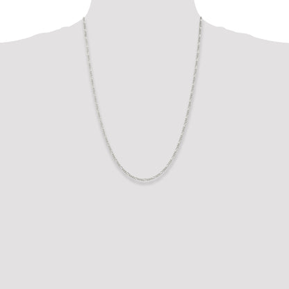 24 Inch Sterling Silver 2.25mm Figaro Chain