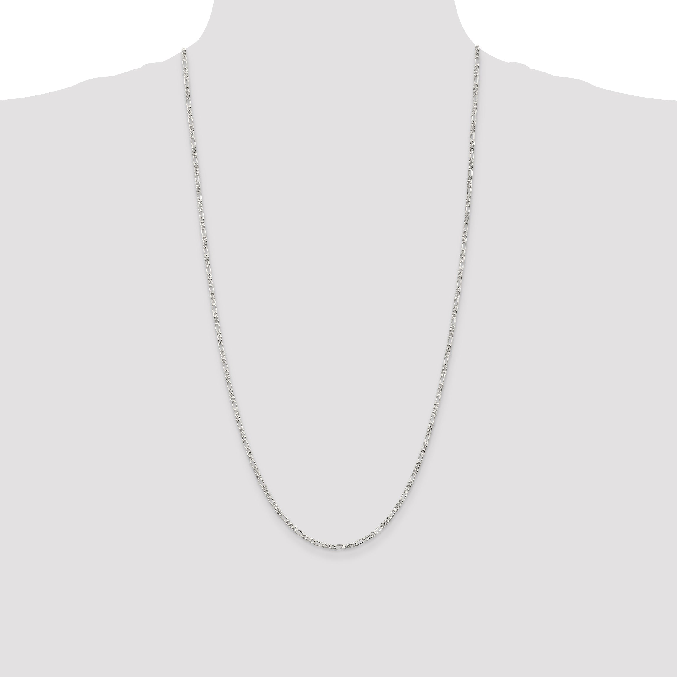 28 Inch Sterling Silver 2.25mm Figaro Chain