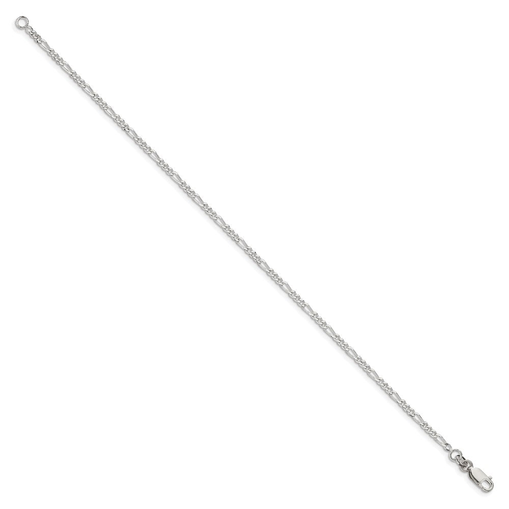 7 Inch Sterling Silver 2.25mm Figaro Chain Bracelet